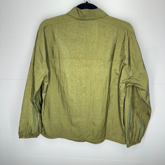 NWOT Athleta Lunar Shine Button Down Shirt in Picoline Olive - Picture 3 of 11